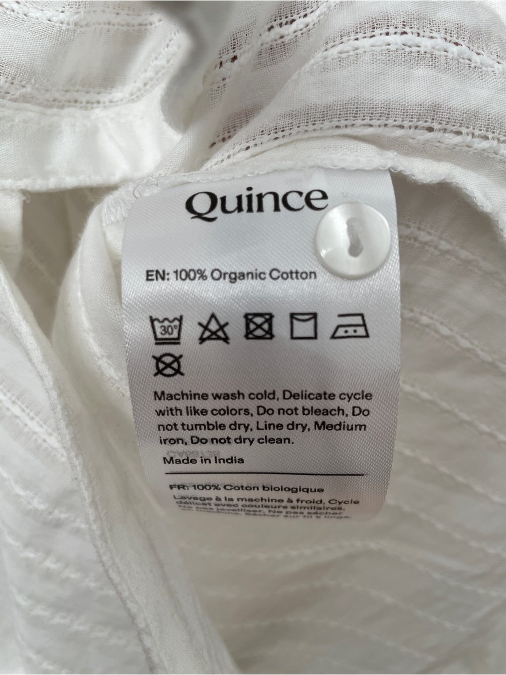 Quince sz S Embroidered organic Cotton Ruffle Collar Long Sleeve cottage Blouse - Picture 12 of 13